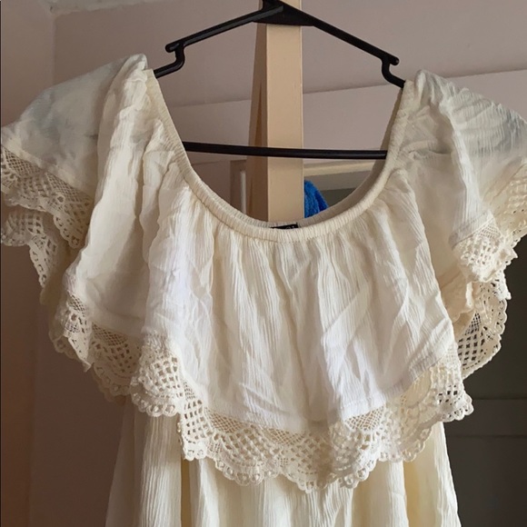 Cream white off the shoulder dress - Picture 1 of 5
